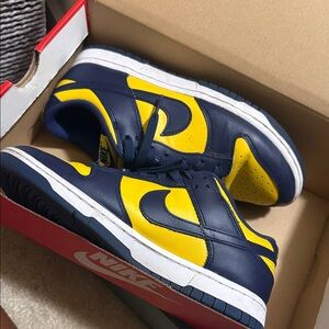 Nike Navy and Yellow Athletic Shoes